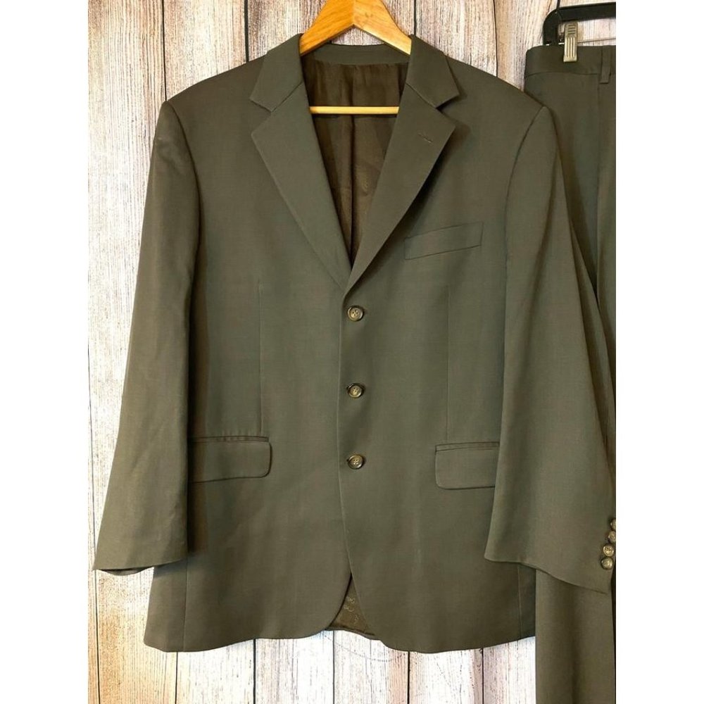 CHRISTIAN LACROIX Taupe Homme Wool 50 Pant Suit - Picture 2 of 8